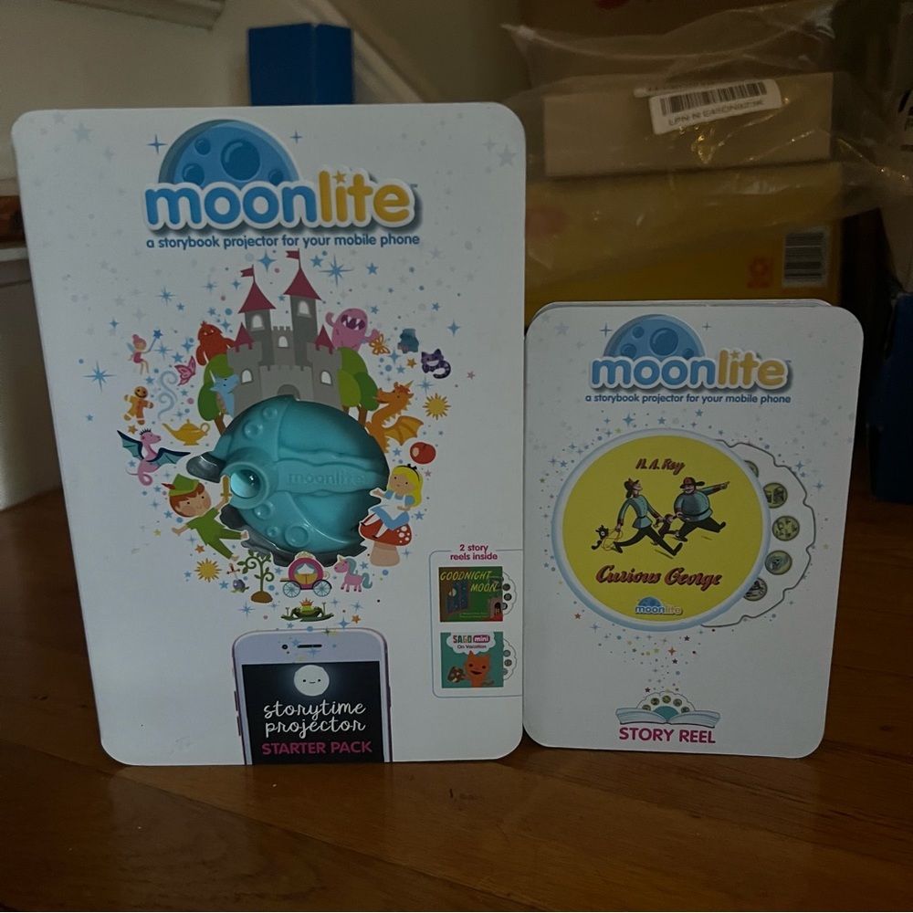 Moonlite Storytime Projector Starter Pack + Additional Curious George Story Reel